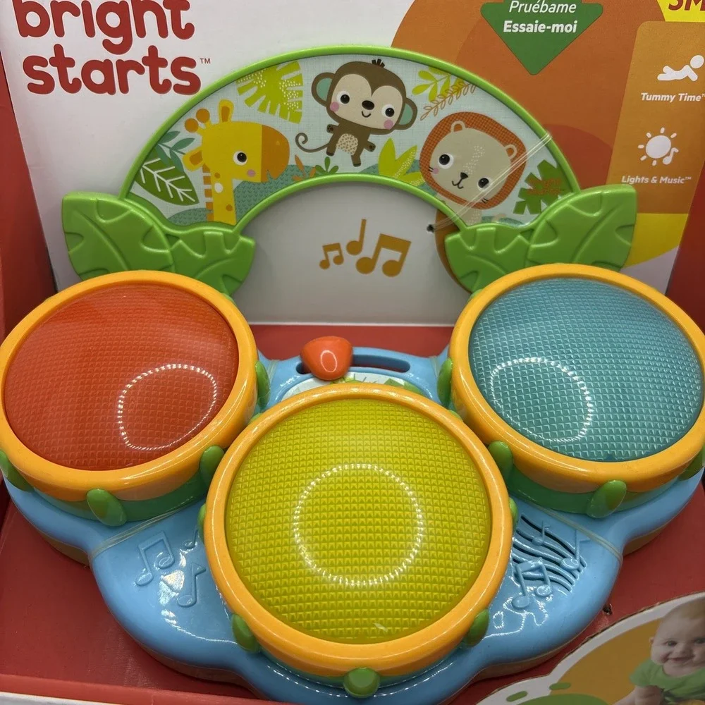 Bright Starts Safari Beats Musical Drum Toy with Lights,‎ Ages 3 Months